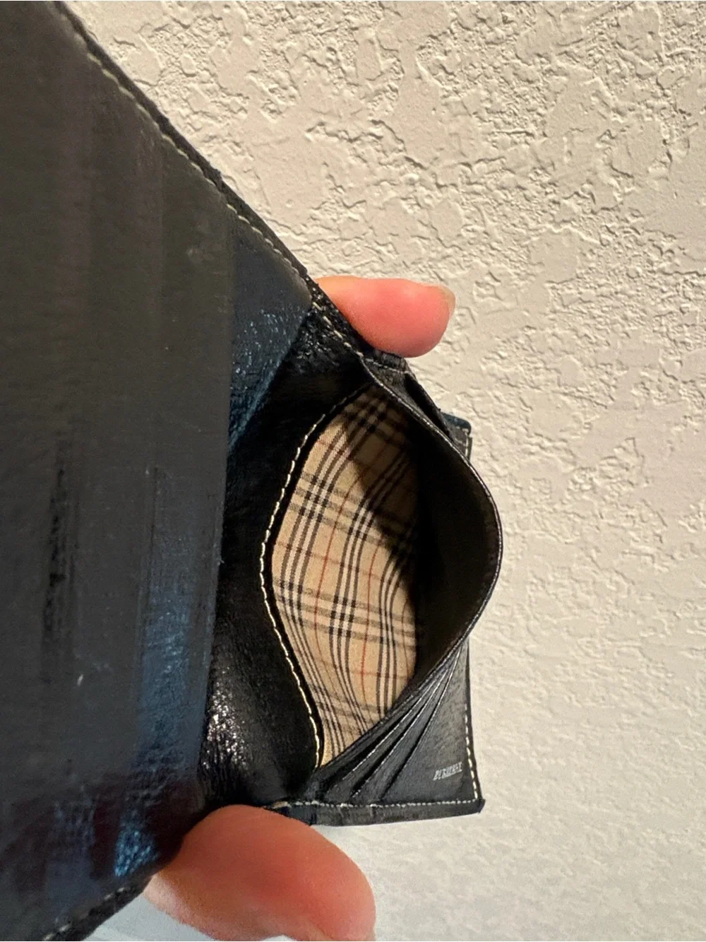 Burberry Black Leather Men's Bifold Wallet